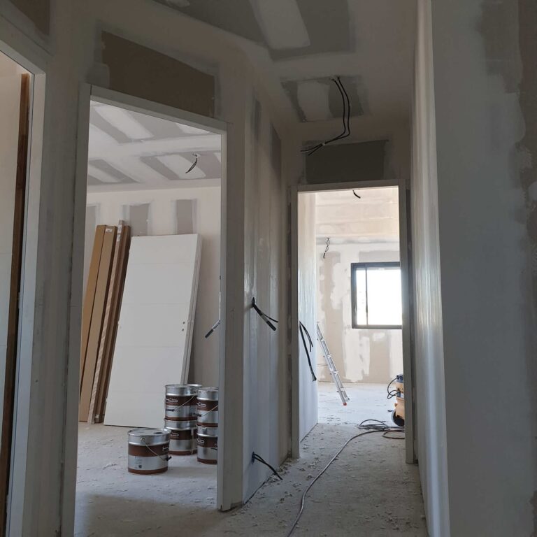 Rénovation lourde d'un appartement à Teyran, cloisonnement avec plaques de plâtre, peintures intérieurs et reprise de plafond