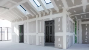 Réalisations Plâtrerie des parois placostil et plafond plâtre inclinés et travaux de préparation des supports pour un local professionnel à Saint Genies des Mourgues