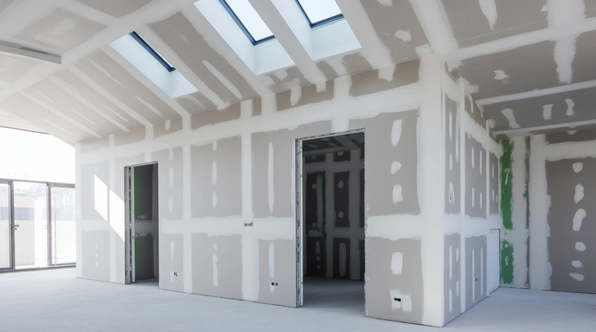 Réalisations Plâtrerie des parois placostil et plafond plâtre inclinés et travaux de préparation des supports pour un local professionnel à Saint Genies des Mourgues