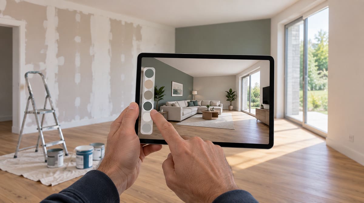 Services renozen simulation sur support visuel d'une rénovation intérieure avant réalisation des travaux Reno'Zen à Teyran
