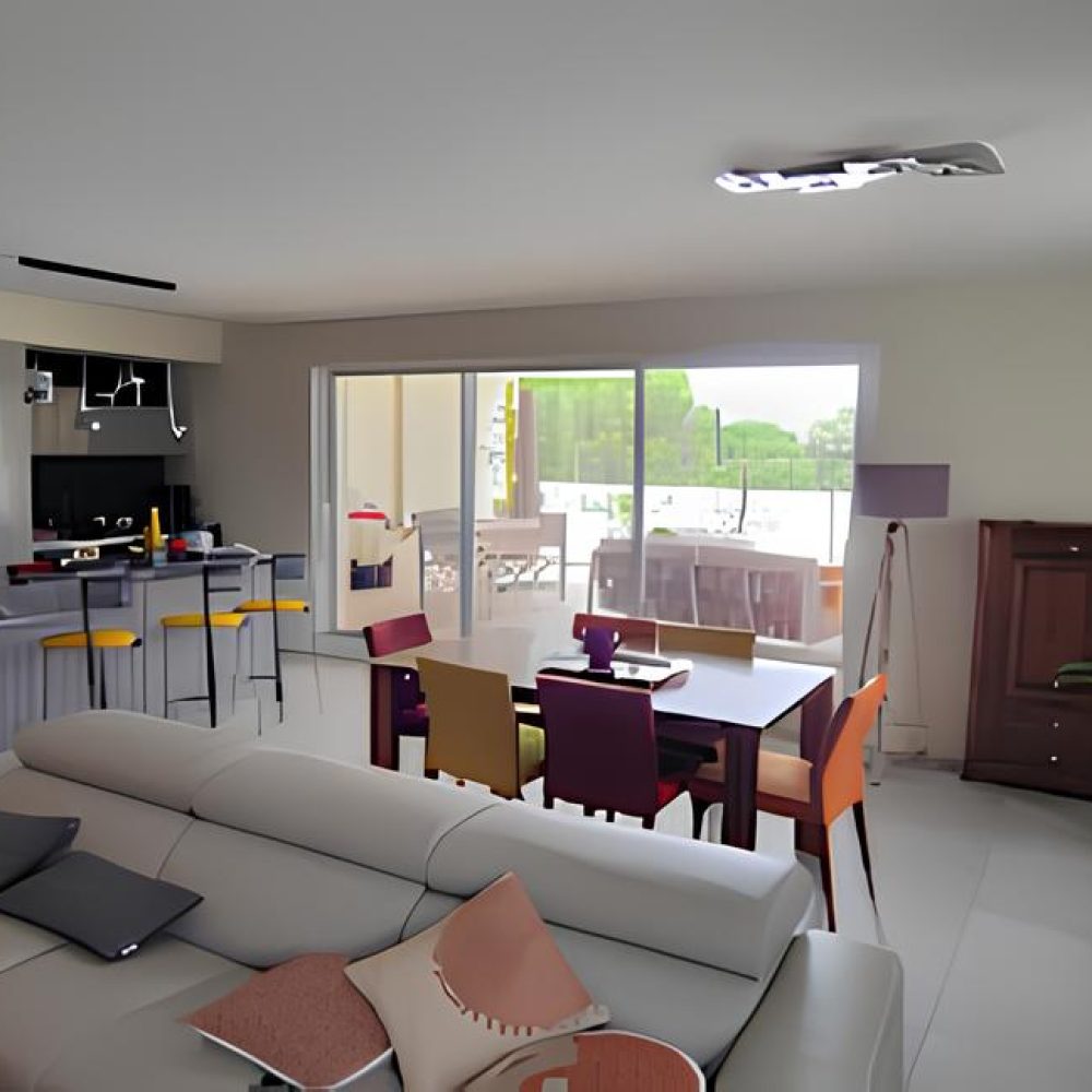 Rénovation peintures intérieures d'un salon d'une maison à Castries